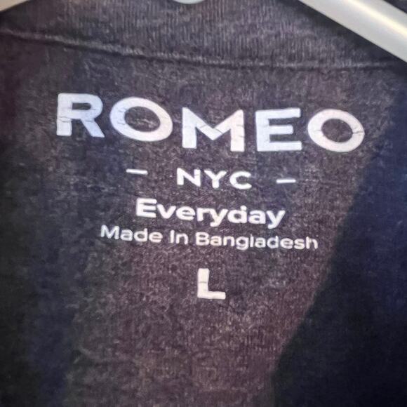 Romeo NYC Men's Size Large Blue Short Sleeve 3 Button Polo Shirt Casual Comfort - Picture 3 of 6